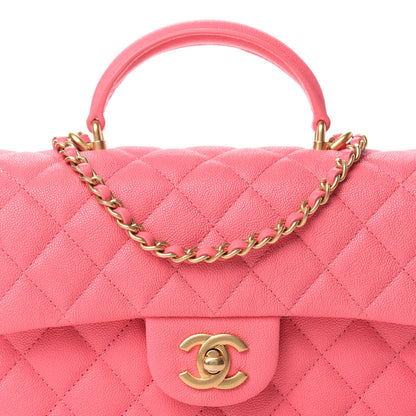 Chanel Caviar Quilted Mini Top Handle Rectangular Flap Pink 10 of 11