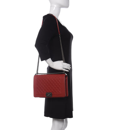 Chanel Caviar Quilted New Medium Boy Flap Dark Red 2 of 9