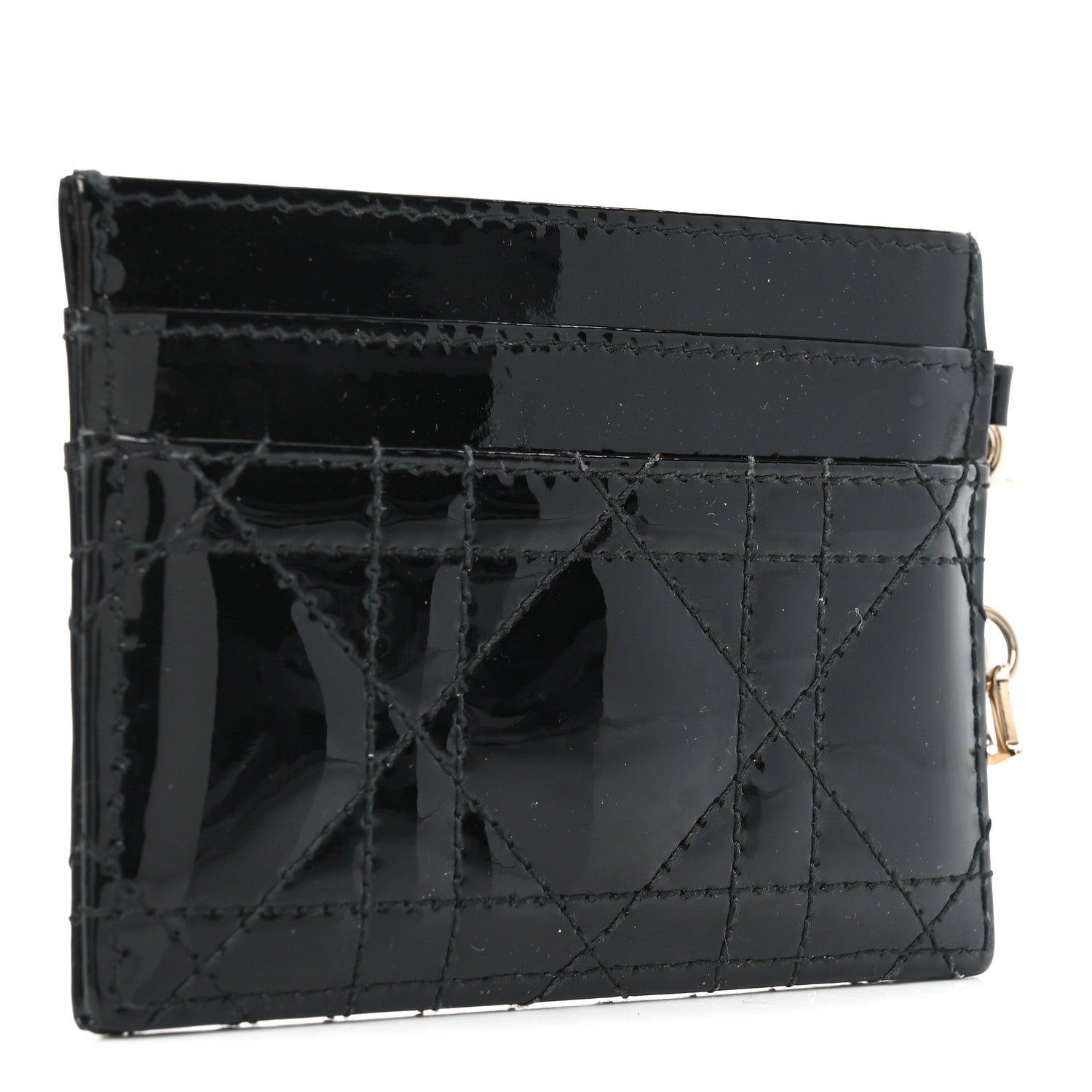 Christian Dior Patent Cannage Lady Dior Card Holder Black 3 of 7
