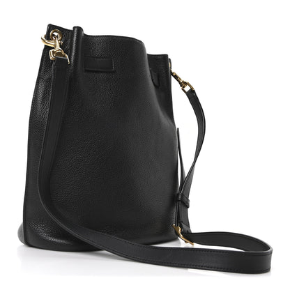 Saint Laurent Grained Calfskin Boucle Bucket Bag Black 3 of 9