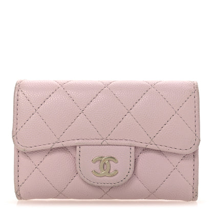 Chanel Caviar Quilted Flap Card Holder Wallet Light Pink 1 of 11
