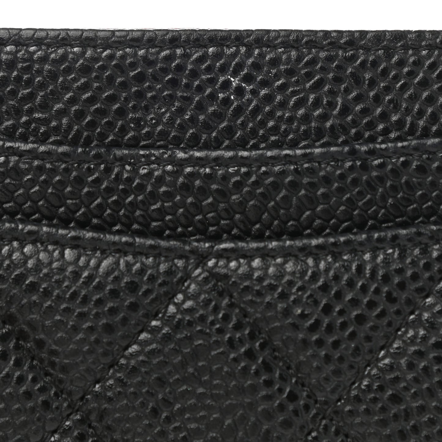 Caviar Quilted Card Holder Black