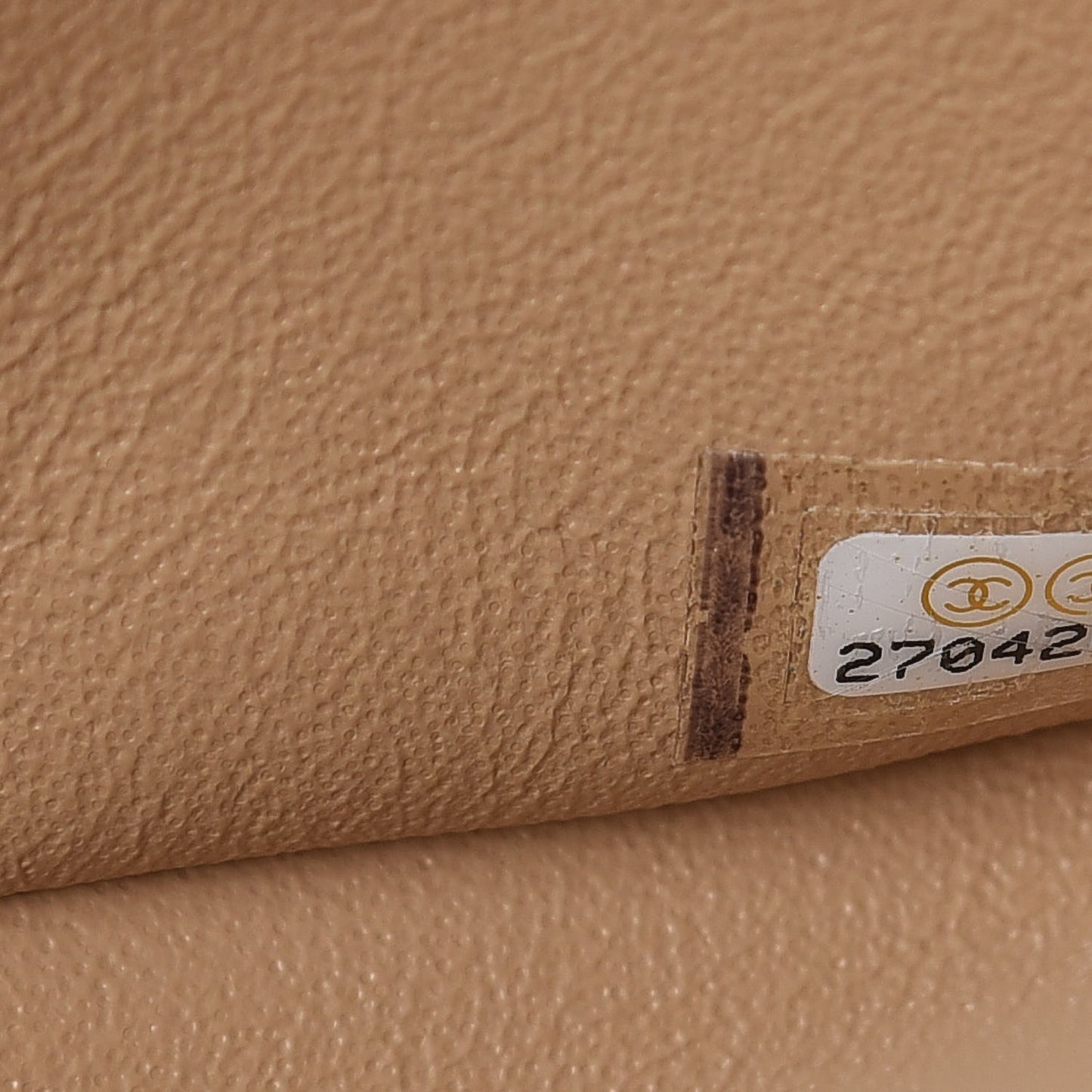Caviar Chevron Quilted Jumbo Double Flap Beige