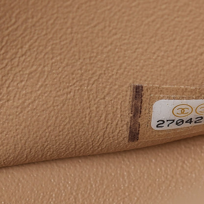 Chanel Caviar Chevron Quilted Jumbo Double Flap Beige 9 of 9