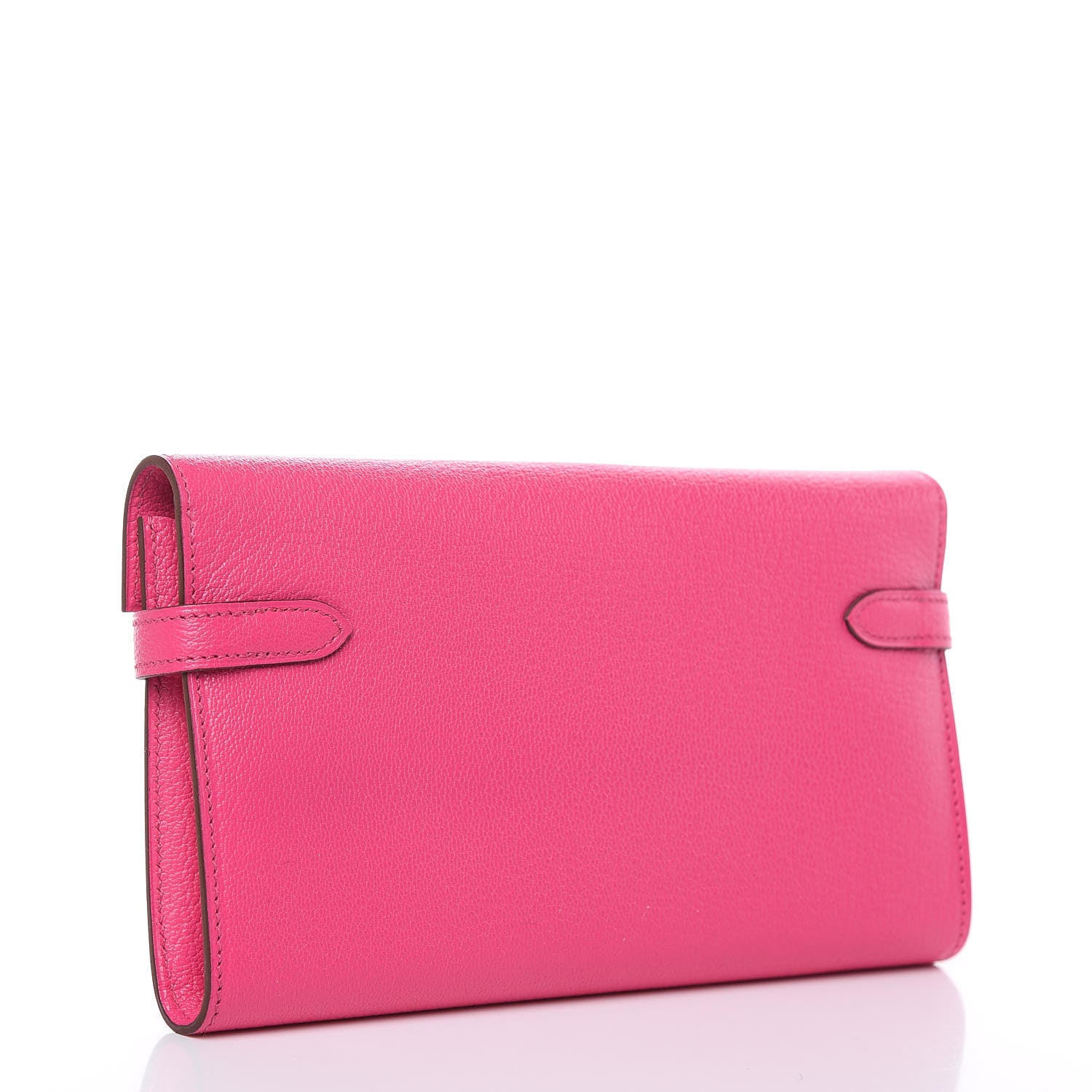 Hermes Chevre Mysore Kelly Longue Wallet Rose Tyrien 3 of 17