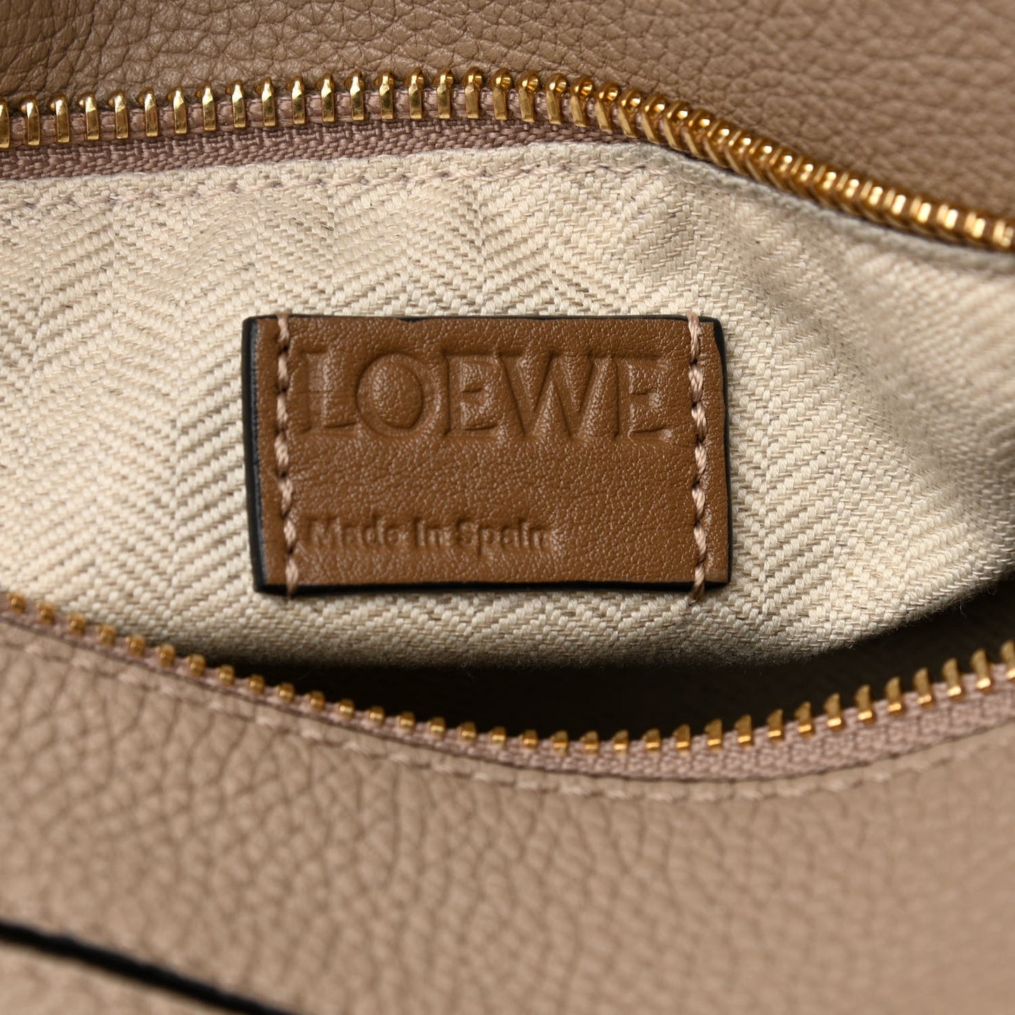 Grained Calfskin Small Puzzle Bag Sand Mink