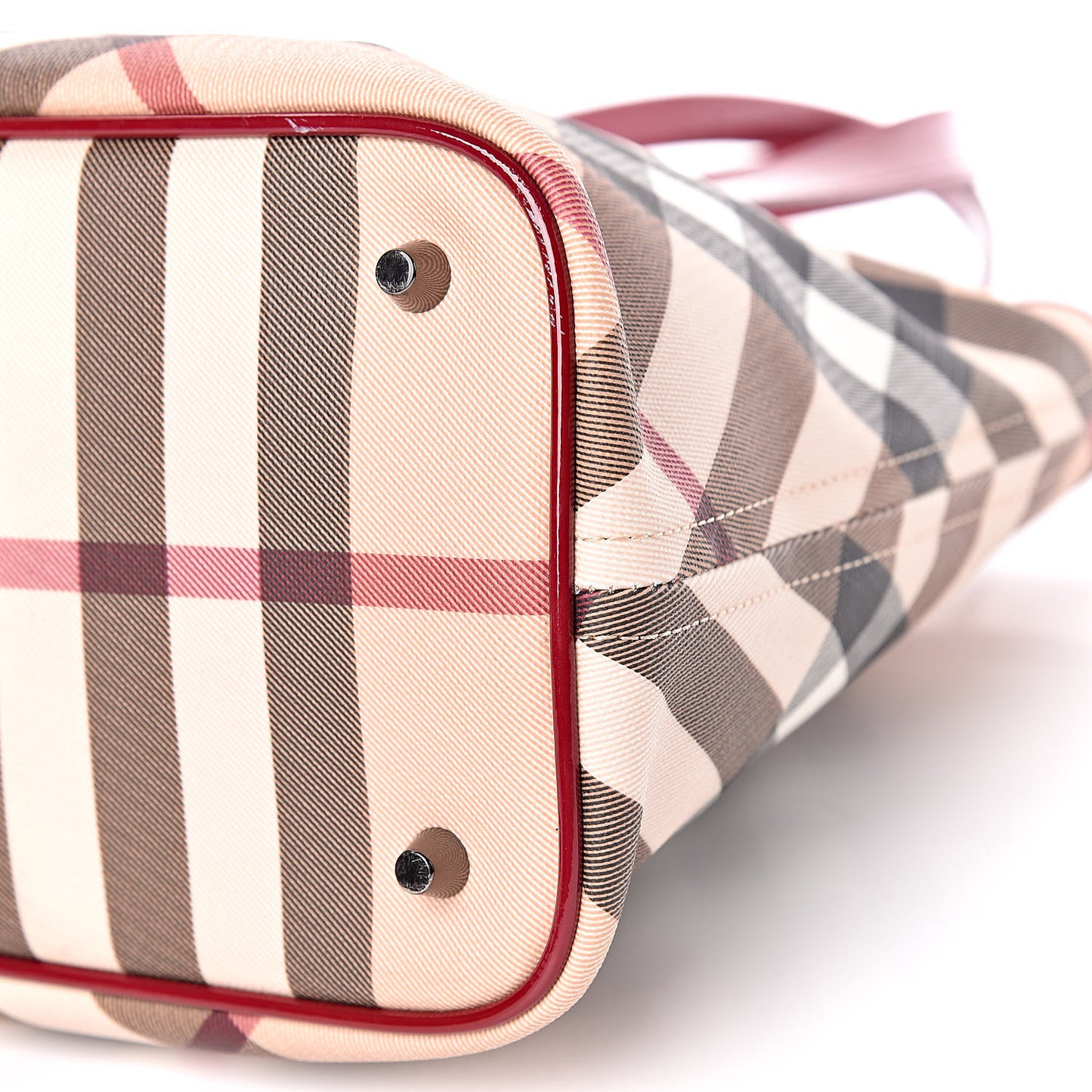Patent Nova Check Shopper Tote Red