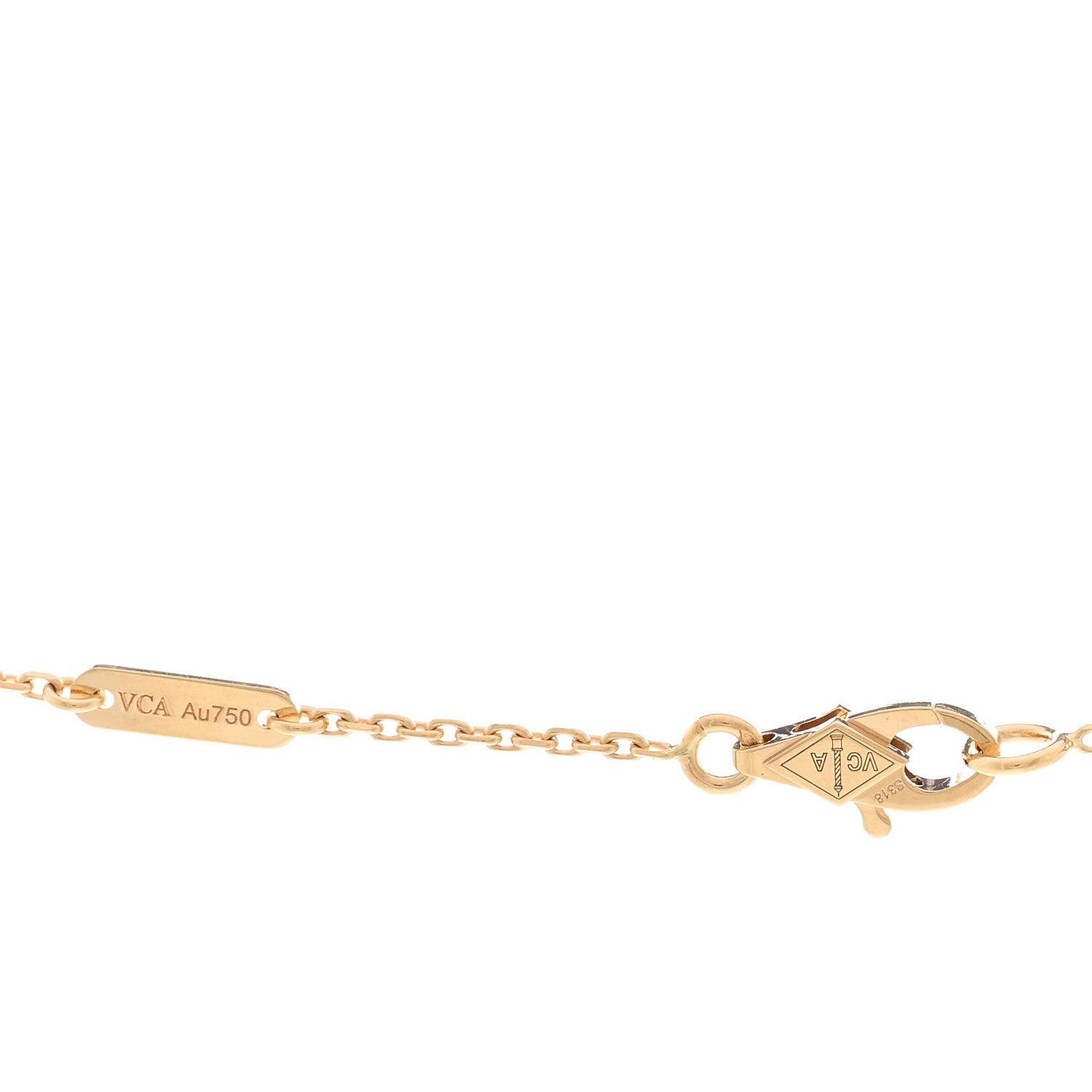 Van Cleef & Arpels 18K Yellow Gold Mother of Pearl Sweet Alhambra Butterfly Pendant Necklace 4 of 5