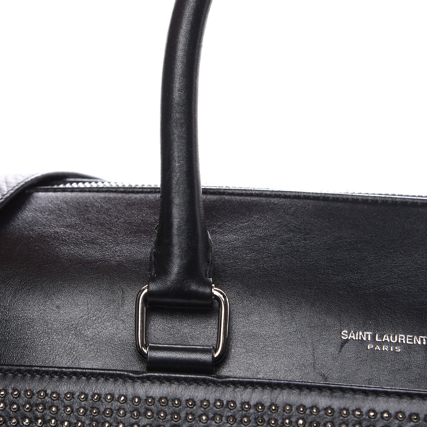 Calfskin Studded Classic Duffle 6 Black