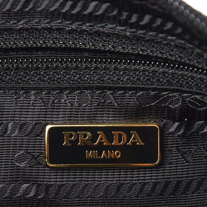 Prada Tessuto Nylon Saffiano Toucan Pochette Bag Black 5 of 9