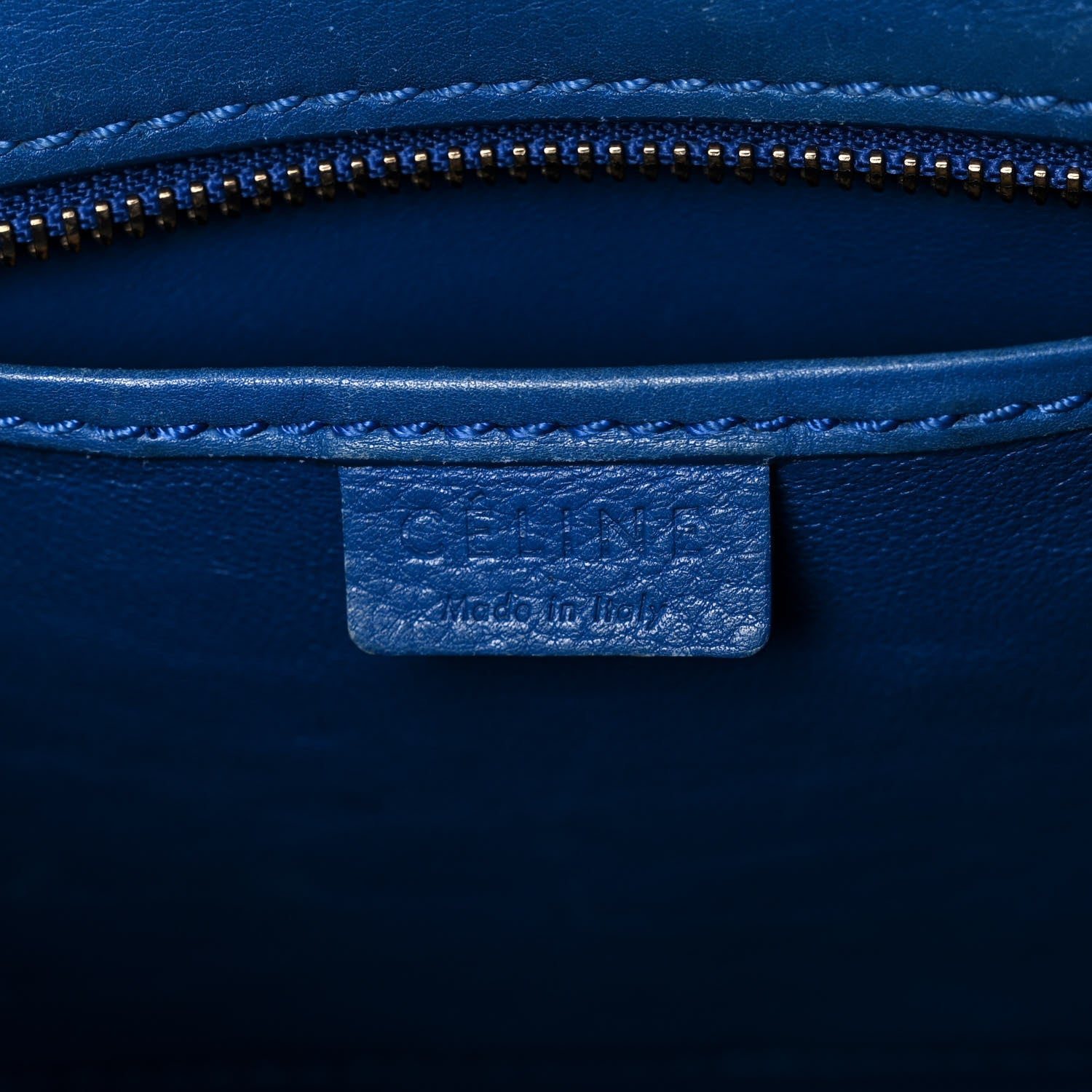 Celine Drummed Calfskin Nano Luggage Indigo 7 of 20