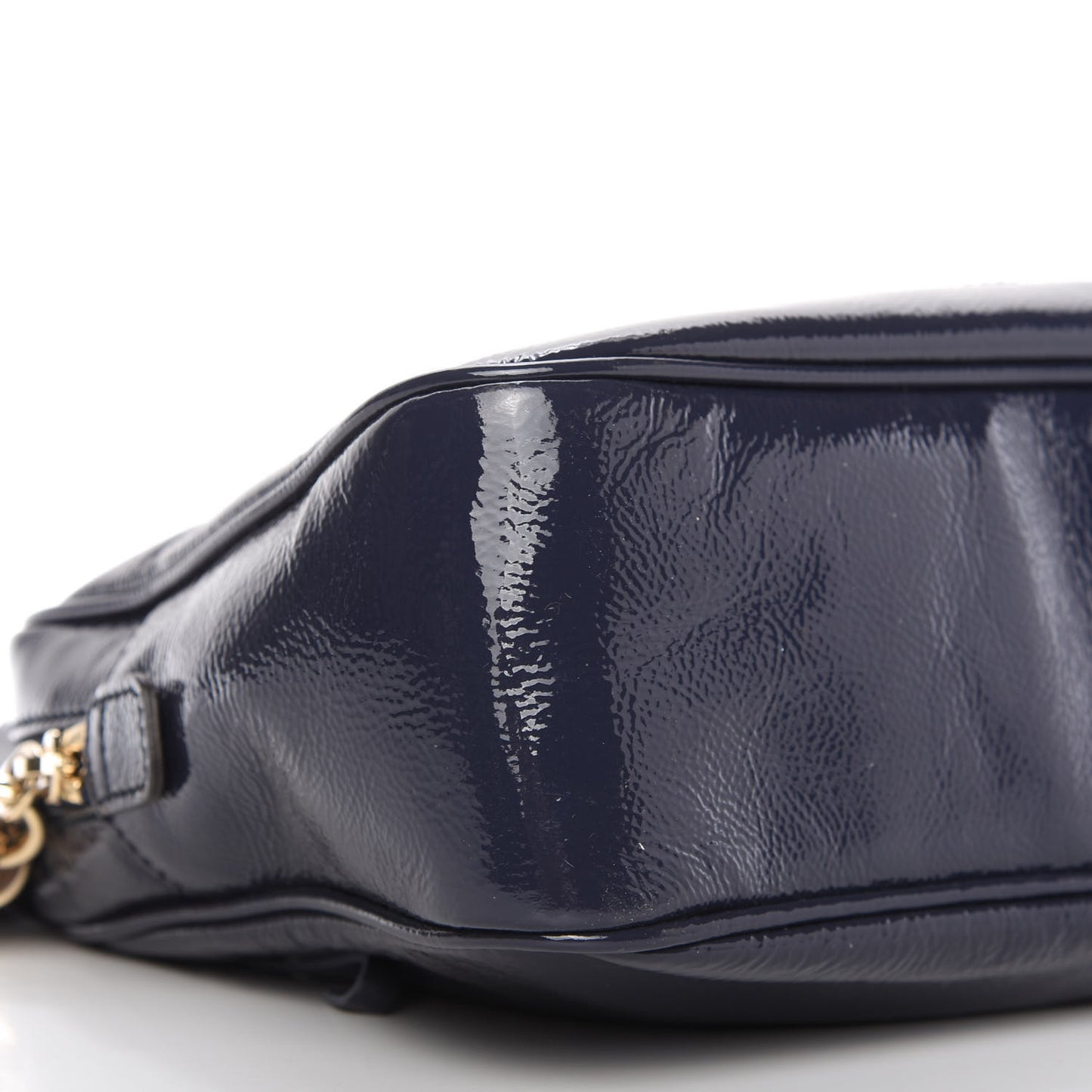 Soft Patent Small Soho Bowler Uniform Blue