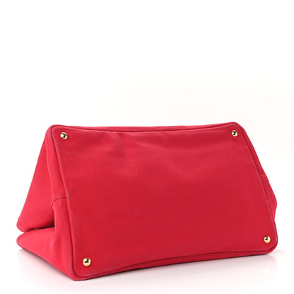 Prada Canapa Logo Shopping Tote Rosso 3 of 10