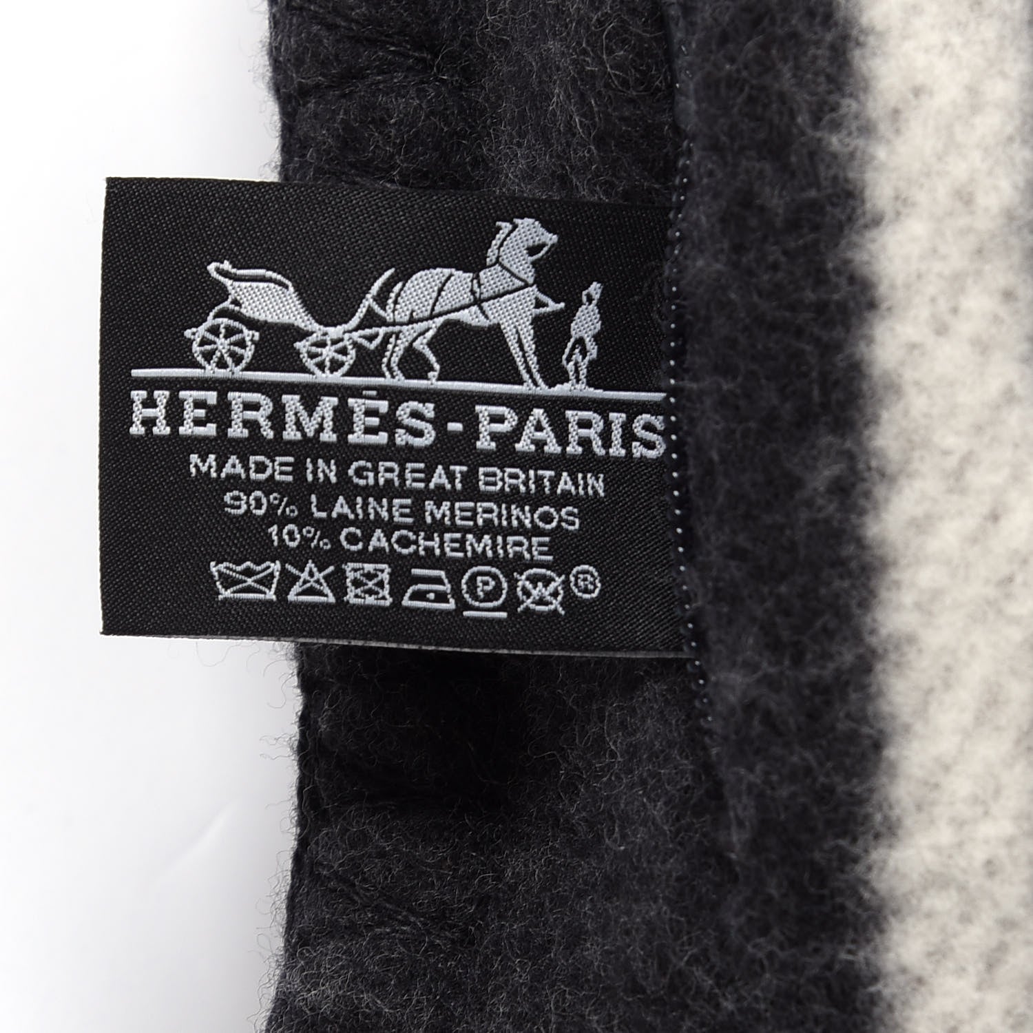 Hermes Wool Cashmere Avalon Pillow PM Ecru Gris Fonce 3 of 3