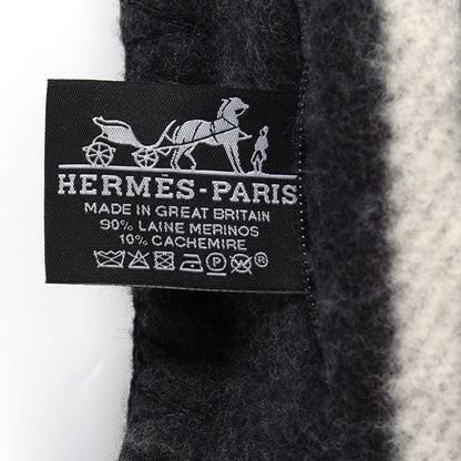 Hermes Wool Cashmere Avalon Pillow PM Ecru Gris Fonce 3 of 3