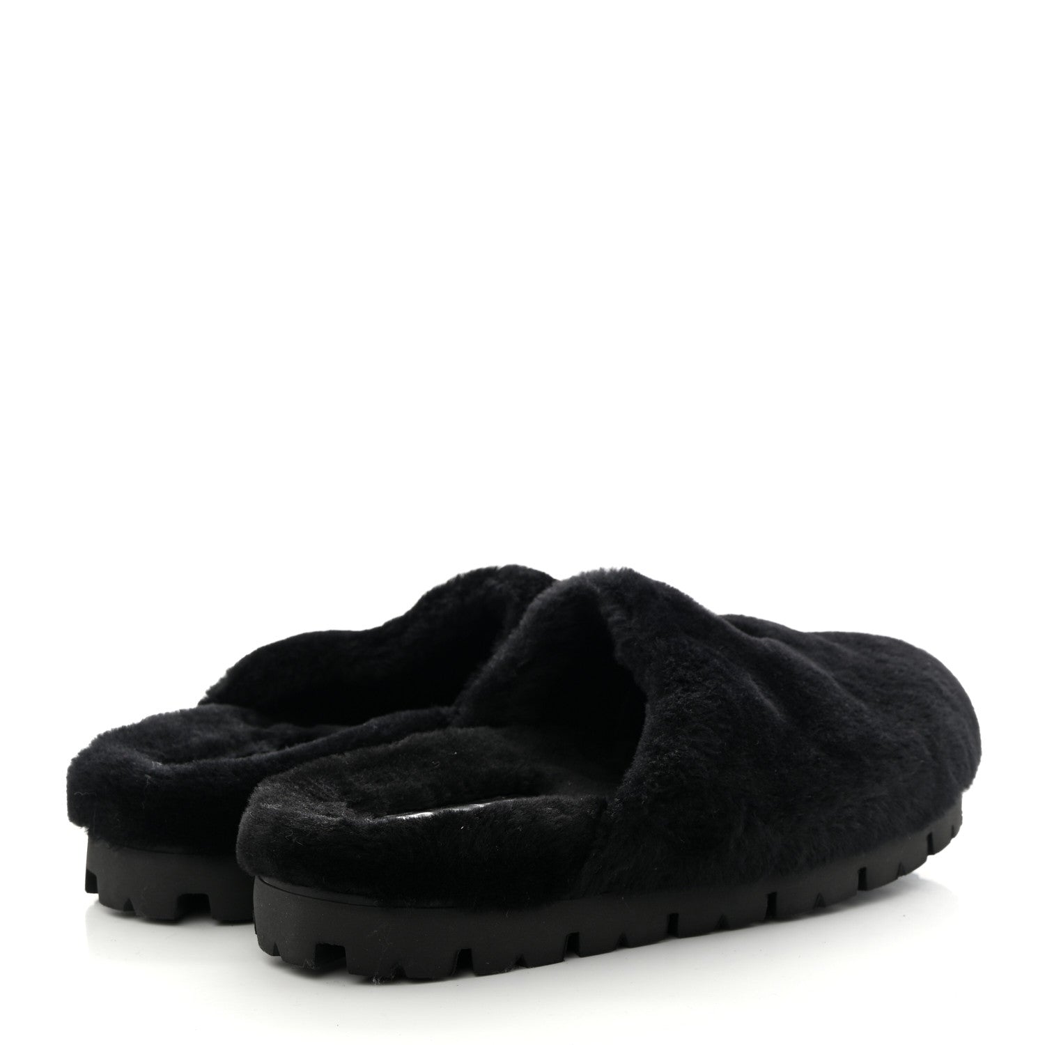Prada Montone Metal Triangle Logo 20mm Slippers 9 Black 4 of 9