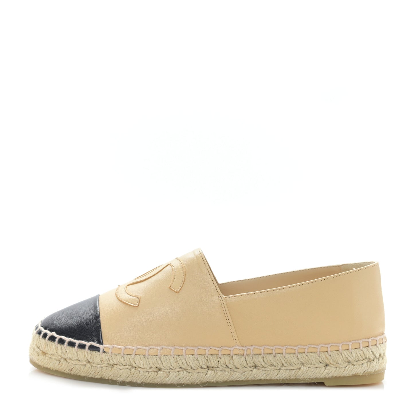 Lambskin CC Espadrilles 38 Beige Black