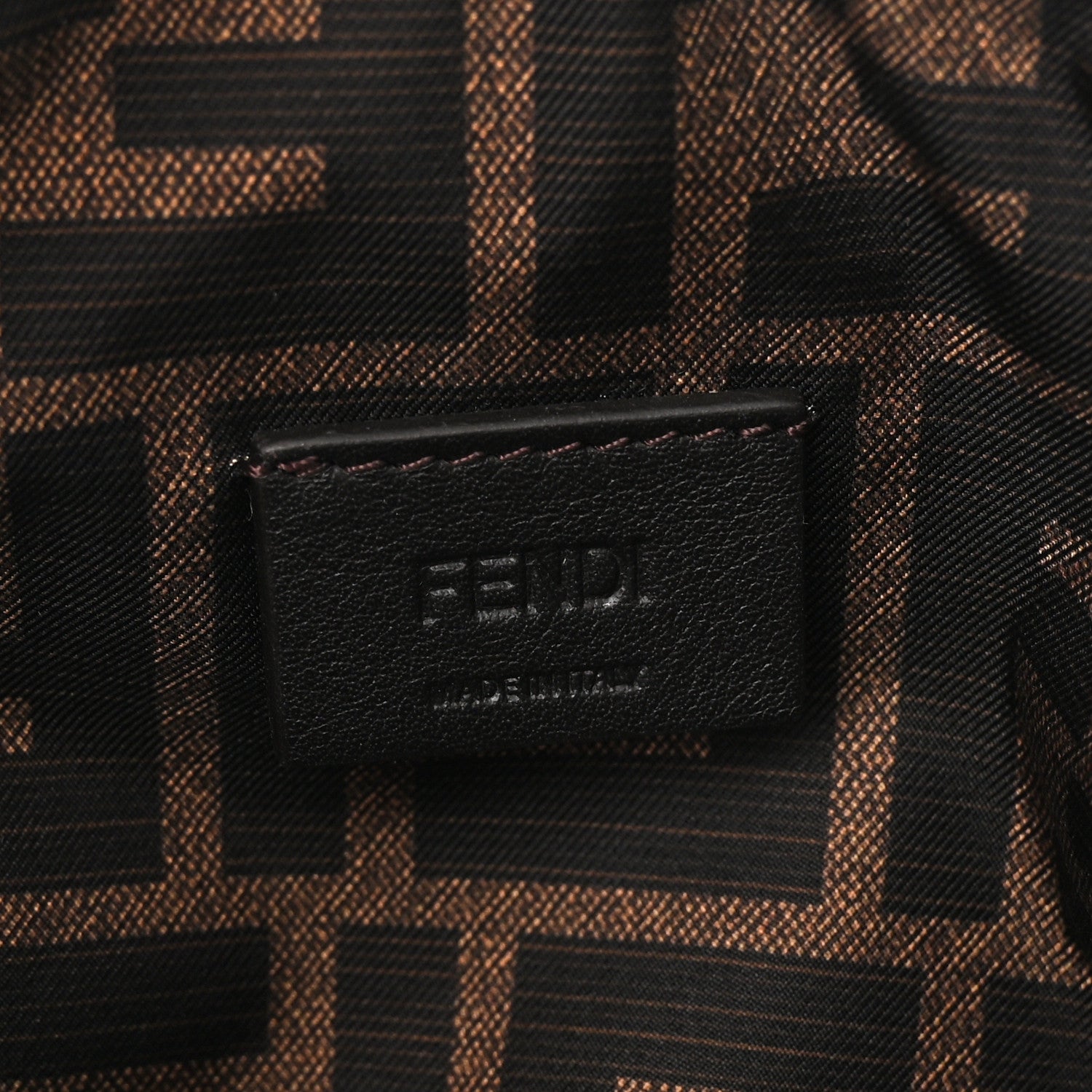 Fendi Fabric Jacquard FF 1974 Small Trapezoid Beauty Pouch Tobacco Moro Black 6 of 9
