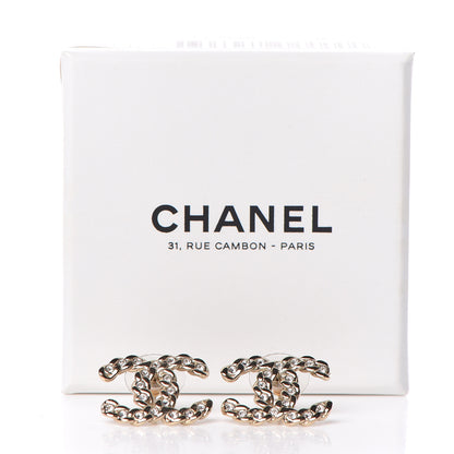 Chanel Crystal CC Earrings Gold 5 of 5
