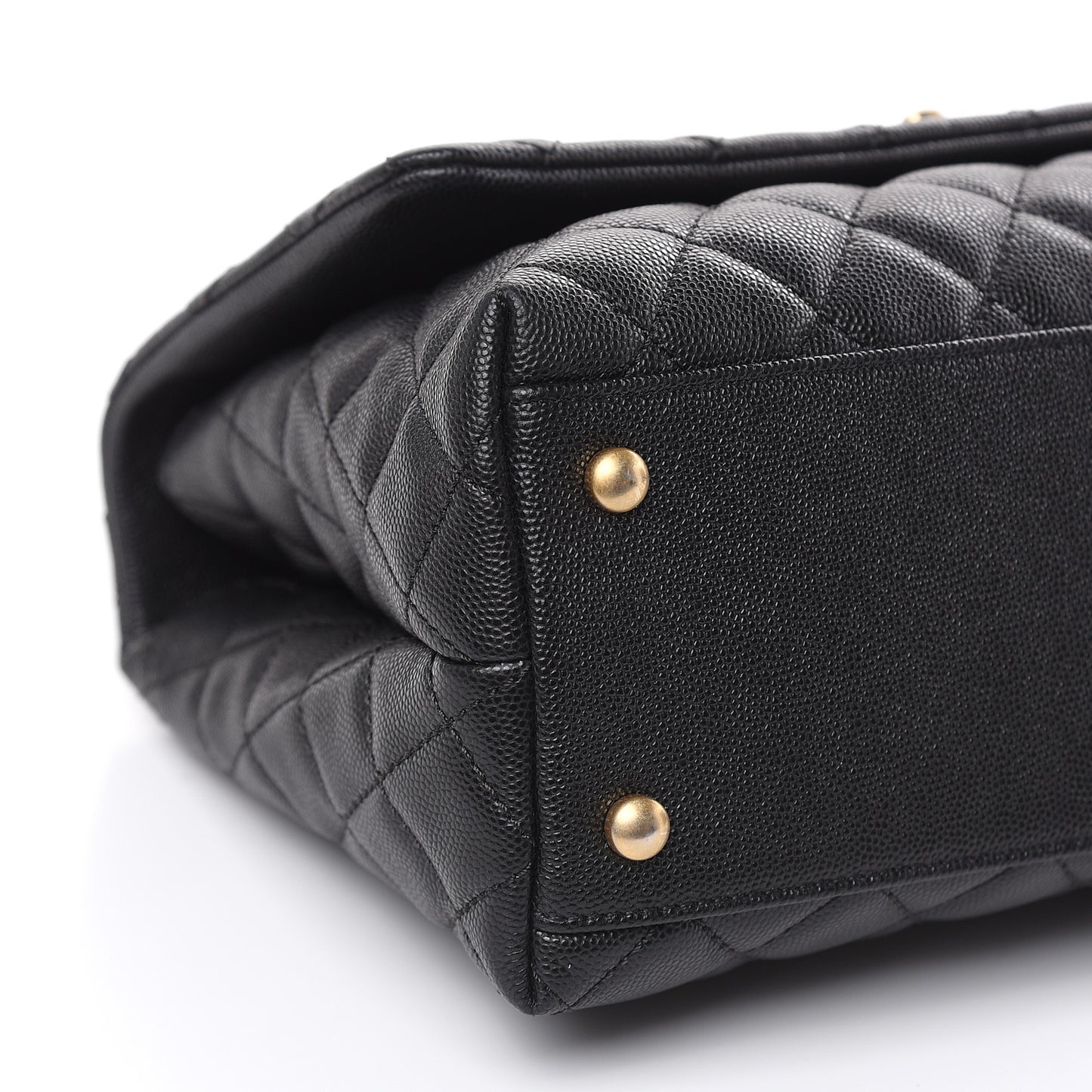 Caviar Quilted Small Coco Handle Flap Black