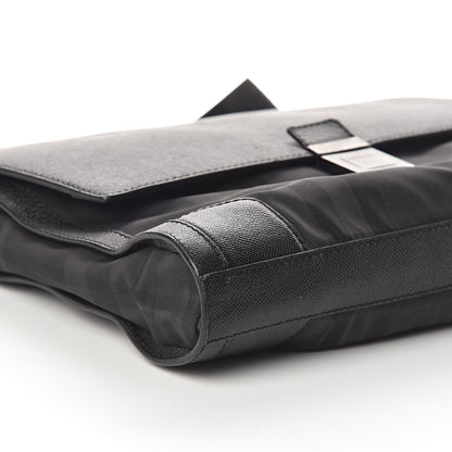 Burberry Calfskin Nylon Check Briefcase Black 7 of 8
