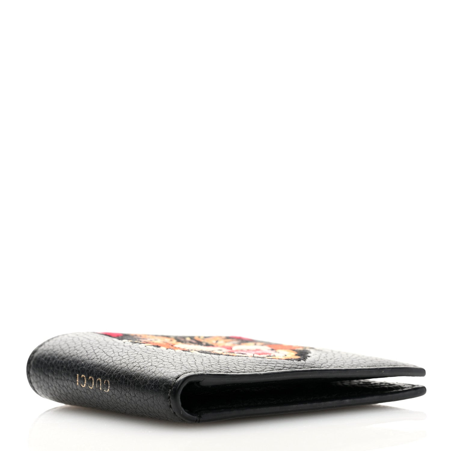 Gucci Grained Calfskin Angry Cat Bi-Fold Wallet Black 4 of 7