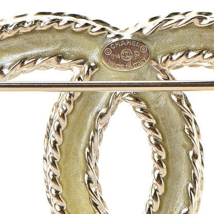 Chanel Crystal CC Brooch Pin Light Gold 4 of 4