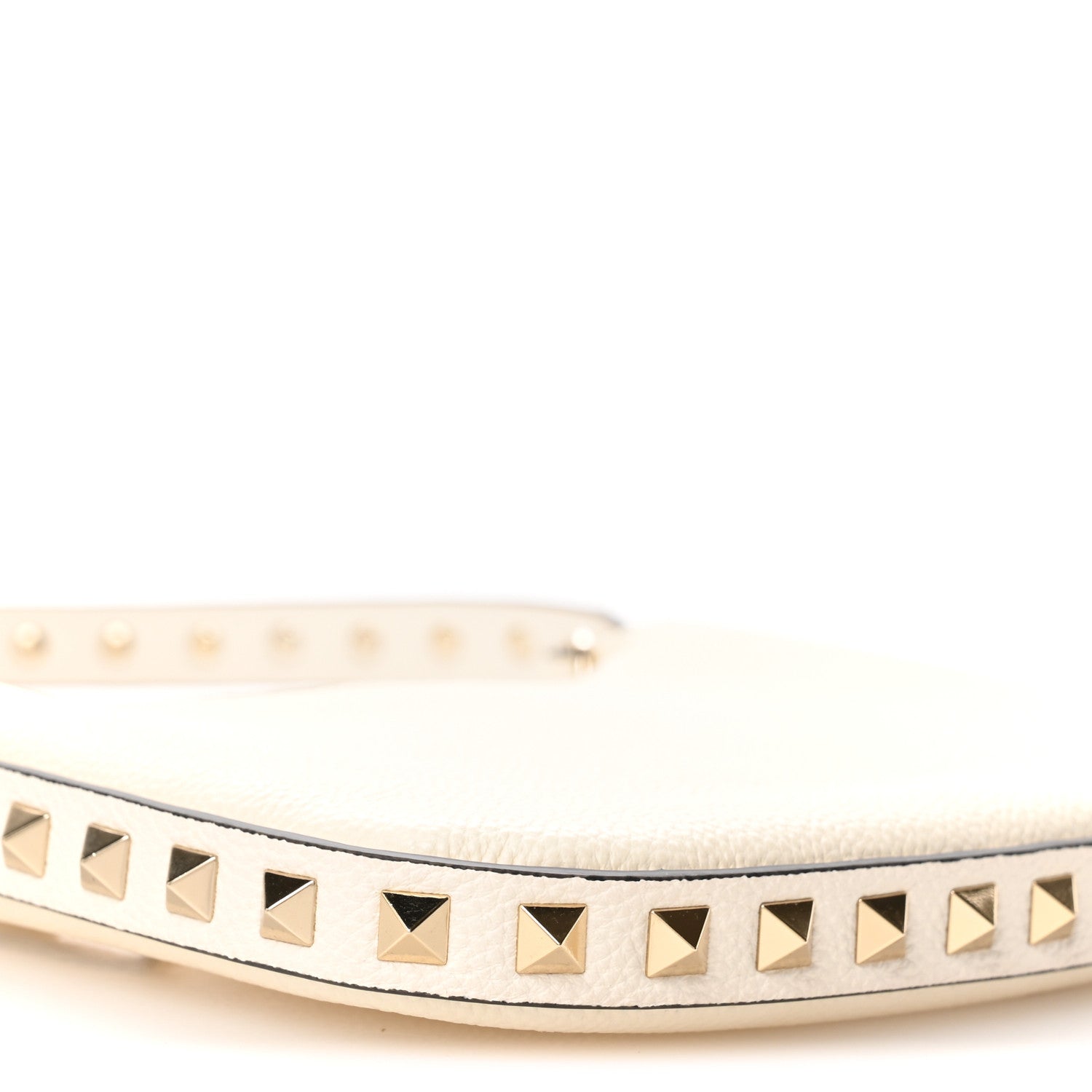 Valentino Garavani Grainy Calfskin Mini Rockstud Hobo Ivory 8 of 10