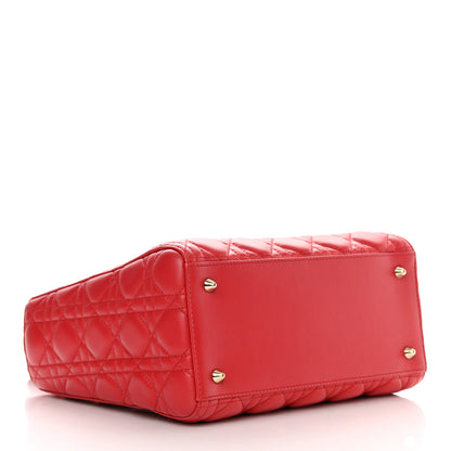 Christian Dior Lambskin Cannage Medium Lady Dior Red 4 of 14