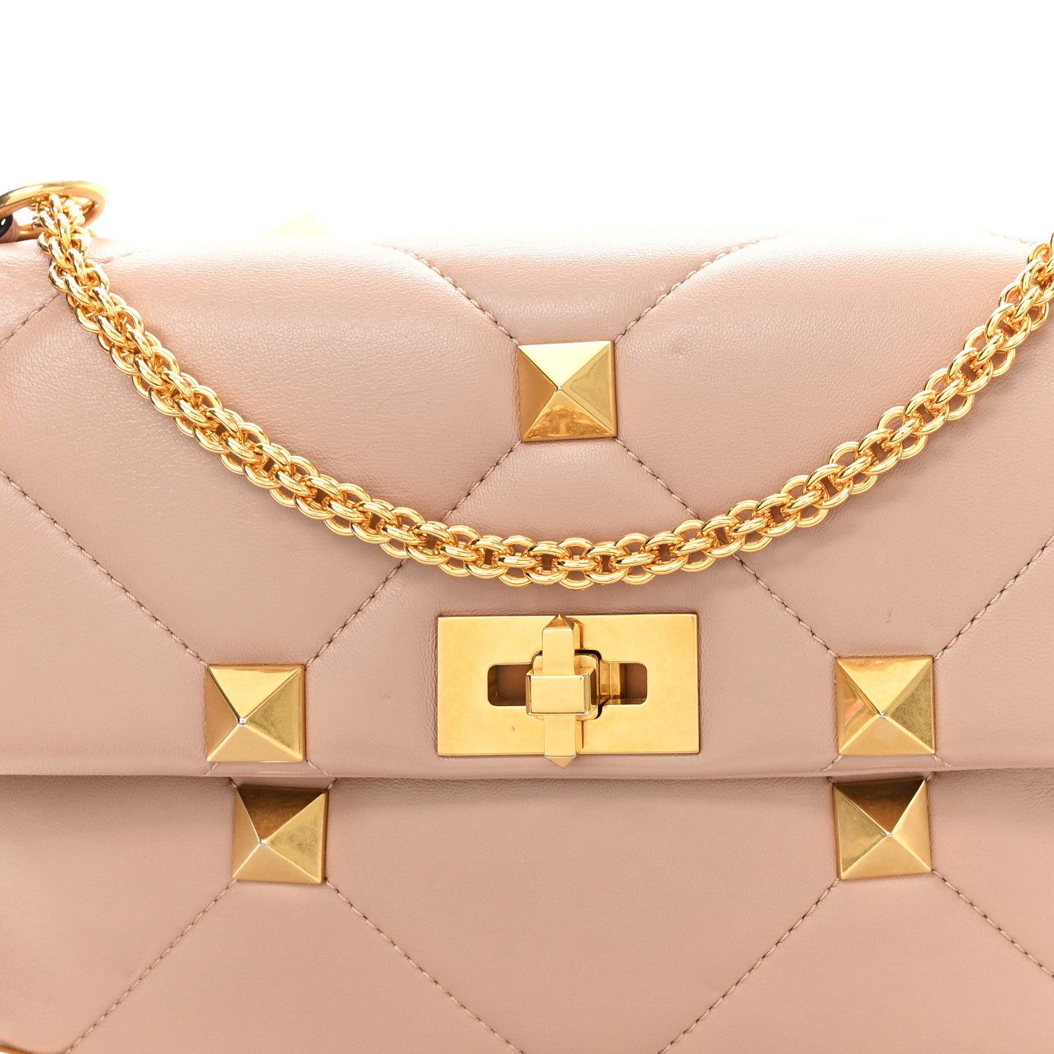 Valentino Garavani Nappa Large Roman Stud Shoulder Bag Rose Cannelle 7 of 11