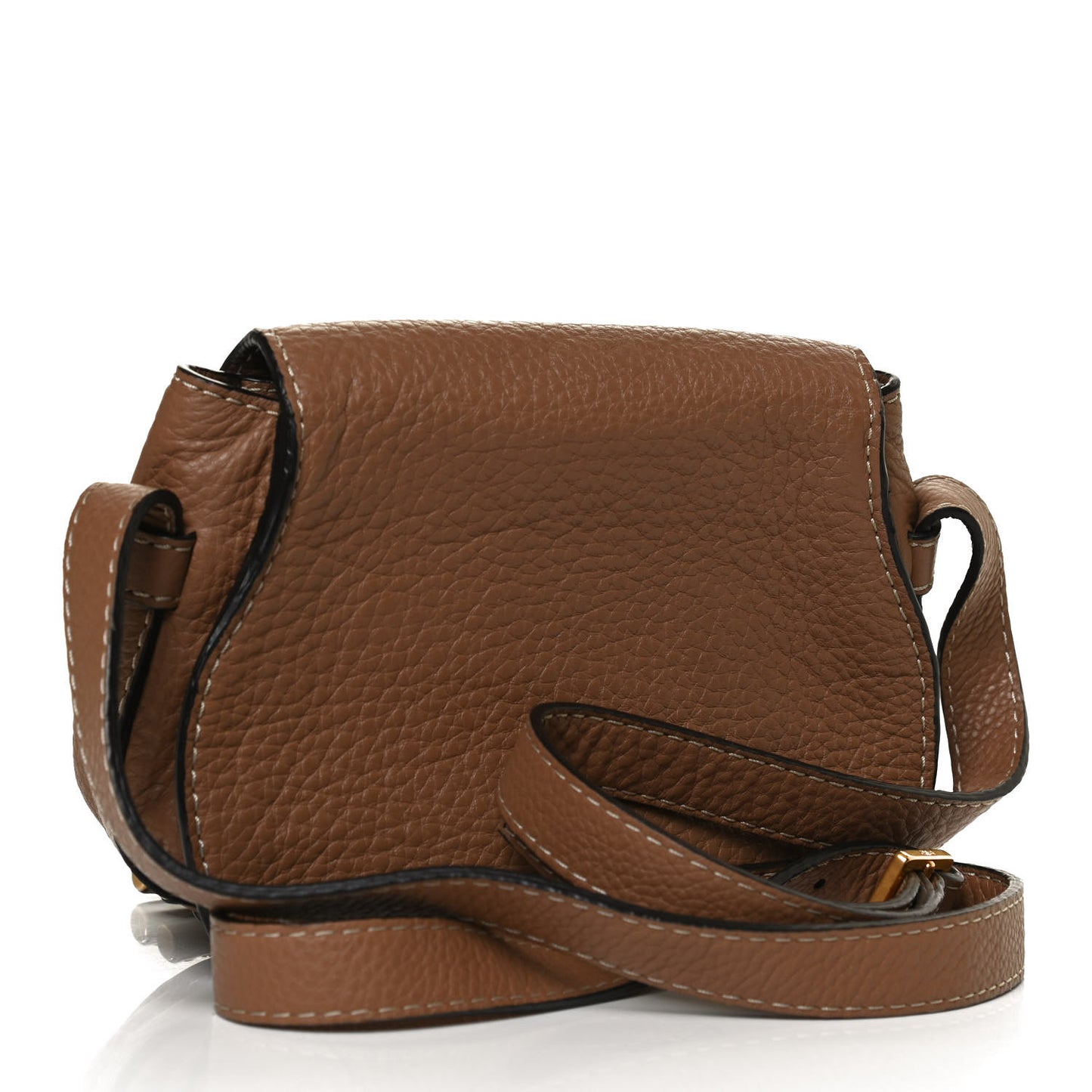 Calfskin Mini Marcie Round Crossbody Bag Nut