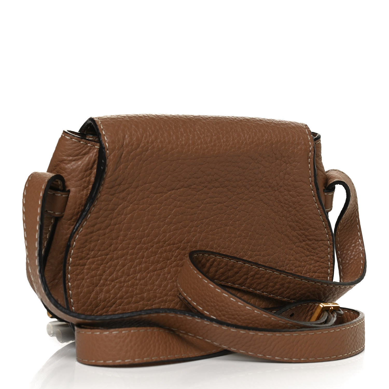 Chloe Calfskin Mini Marcie Round Crossbody Bag Nut 2 of 11