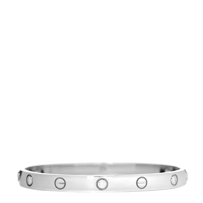 Cartier 18K White Gold 6 Diamond LOVE Bracelet 18 2 of 8