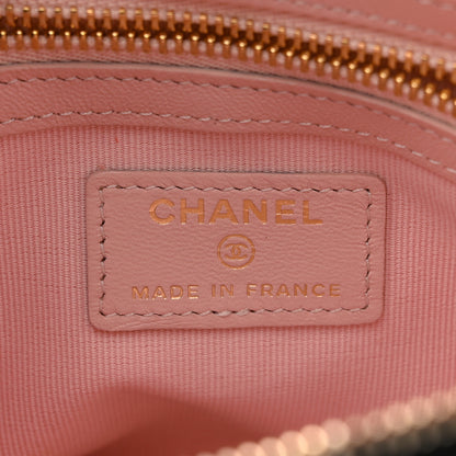 Chanel Lambskin Quilted Sunset Boulevard Pouch Case Black Pink 8 of 9