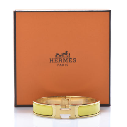 Hermes Enamel Narrow Clic Clac H Bracelet PM Jaune Tennis 6 of 6