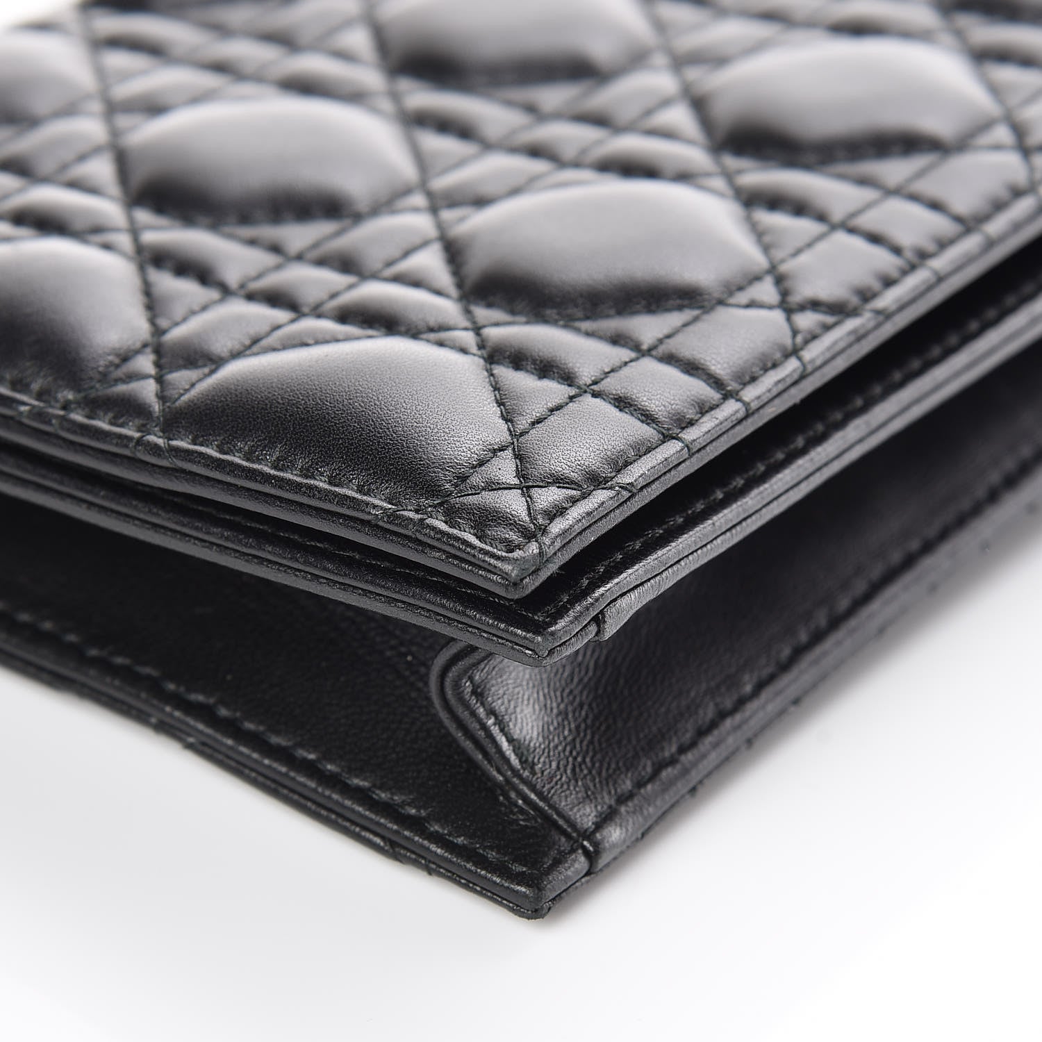 Christian Dior Lambskin Cannage Lady Dior Convertible Clutch Black 10 of 11