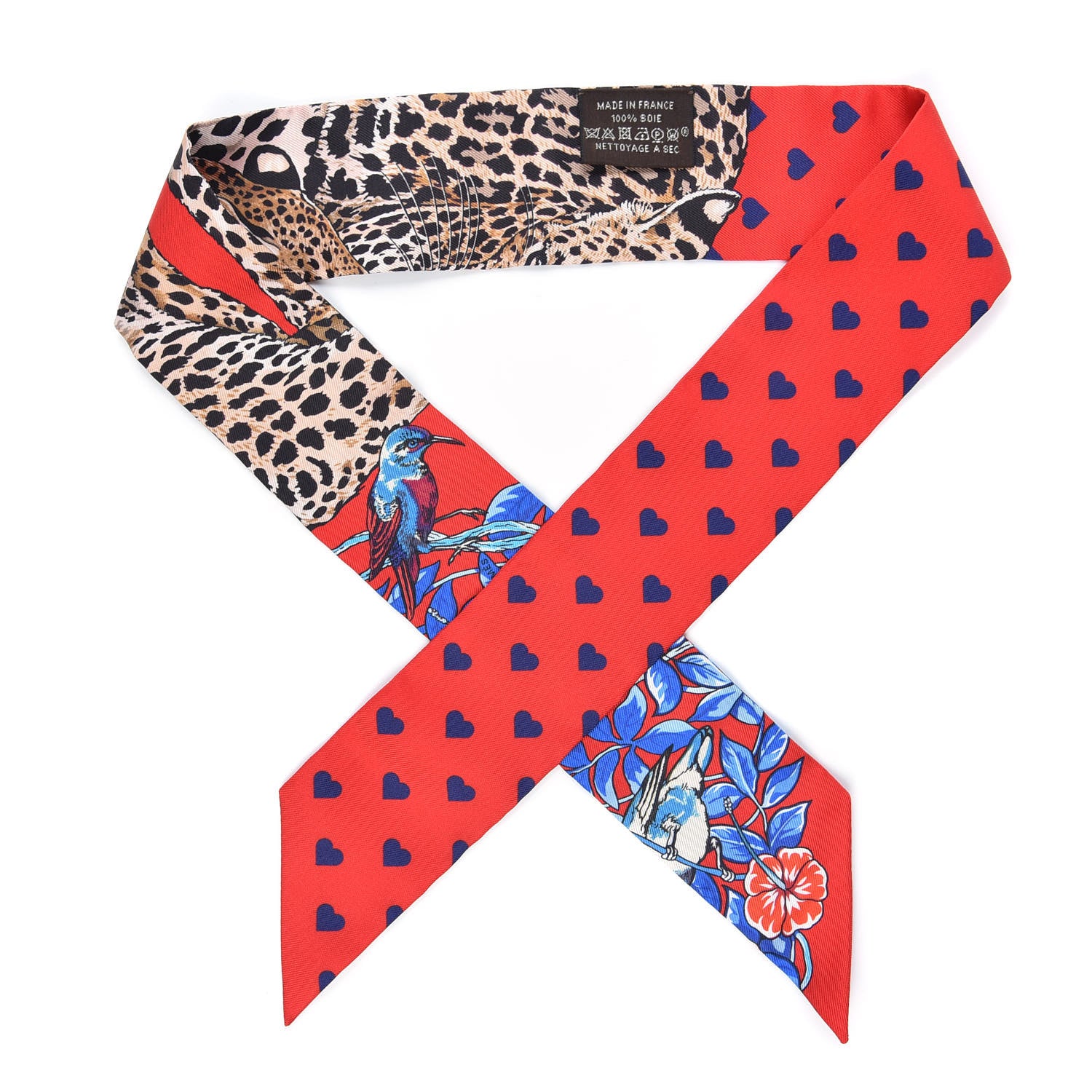 Hermes Silk Jungle Love Love Twilly Rouge Marine Fauve 1 of 4