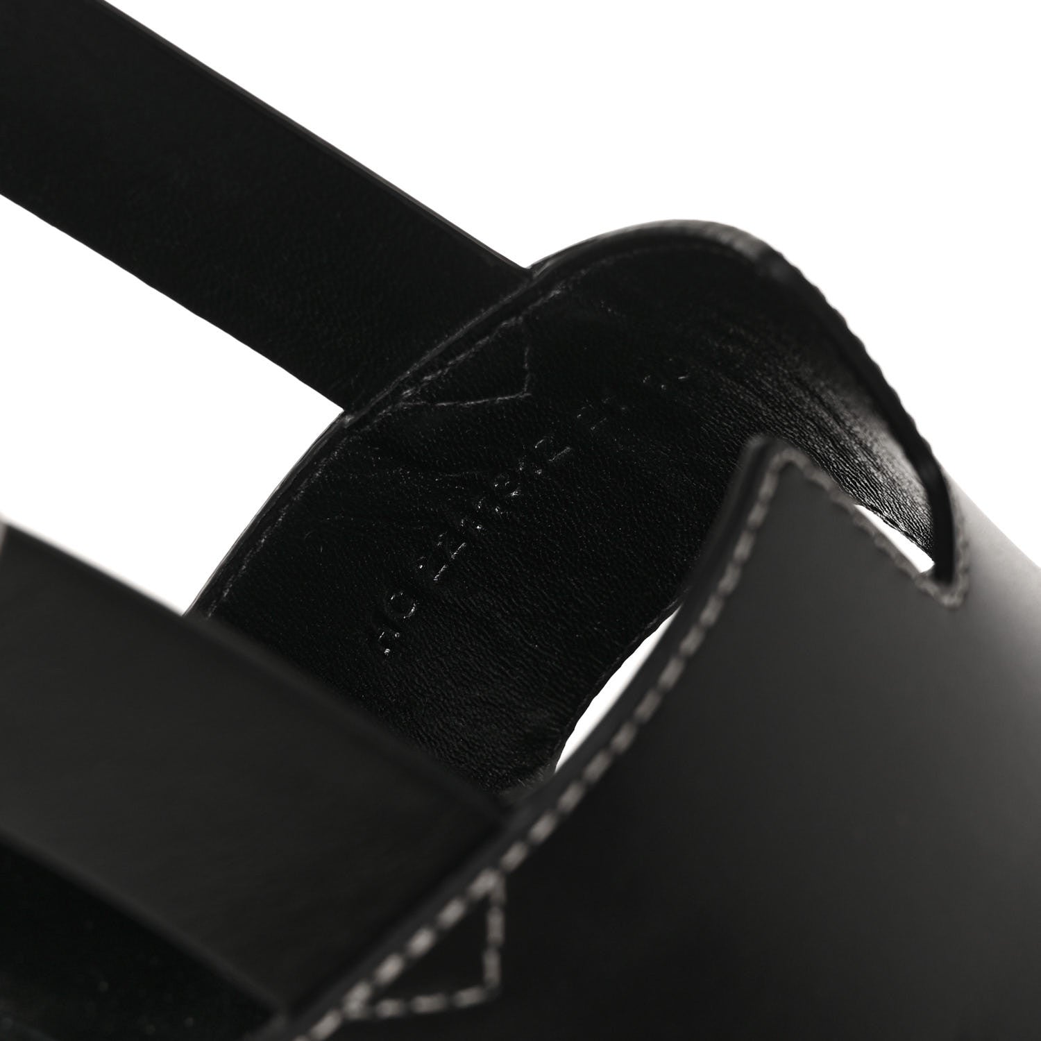 Hermes Calfskin Elbe 60 Sandals 38 Black 5 of 9