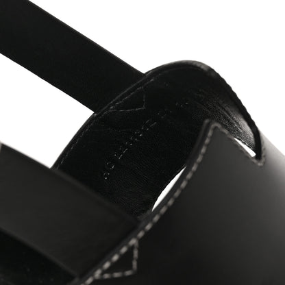 Hermes Calfskin Elbe 60 Sandals 38 Black 5 of 9