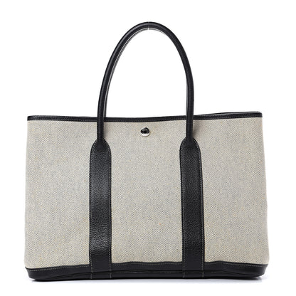 Hermes Buffle Skipper Toile Garden Party 36 MM Tote Black 1 of 11