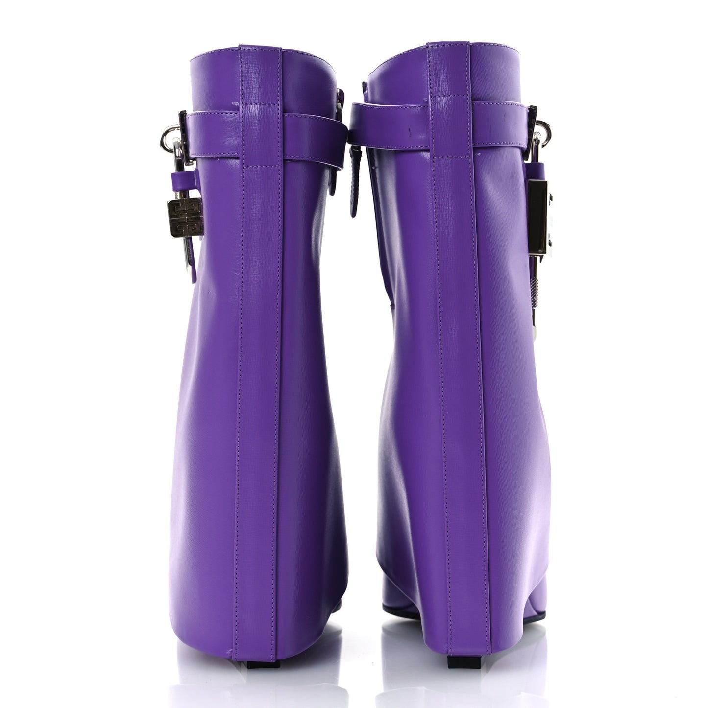 Calfskin Shark Lock Ankle Boots 39.5 Ultraviolet