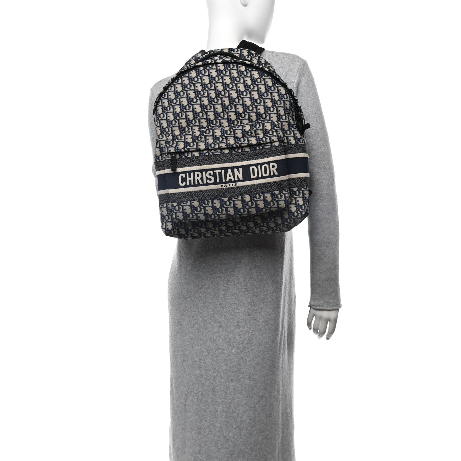 Christian Dior Oblique Diortravel Backpack Blue 2 of 11