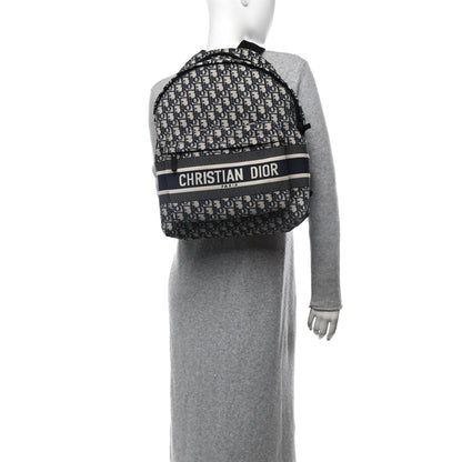 Christian Dior Oblique Diortravel Backpack Blue 2 of 11