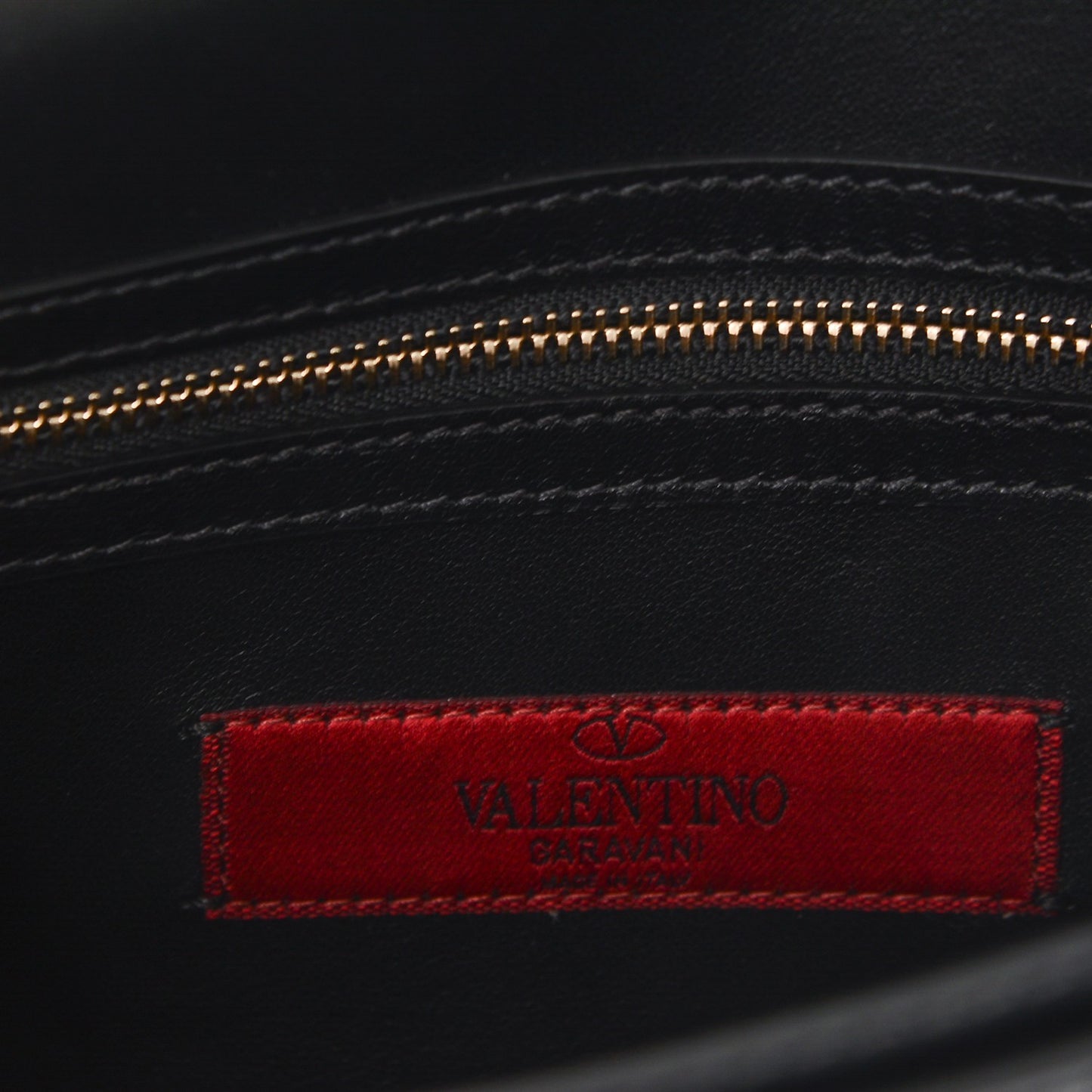 Calfskin Rockstud Turn Lock Flap Clutch Black