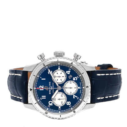Breitling Stainless Steel Alligator 43mm Aviator 8 B01 Chronograph Automatic Watch Blue AB0119 2 of 5