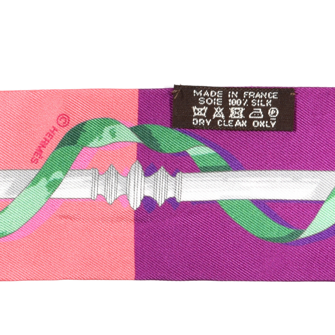 Hermes Silk Ferronnerie Twilly Rose Orange Bougainvillier 3 of 3