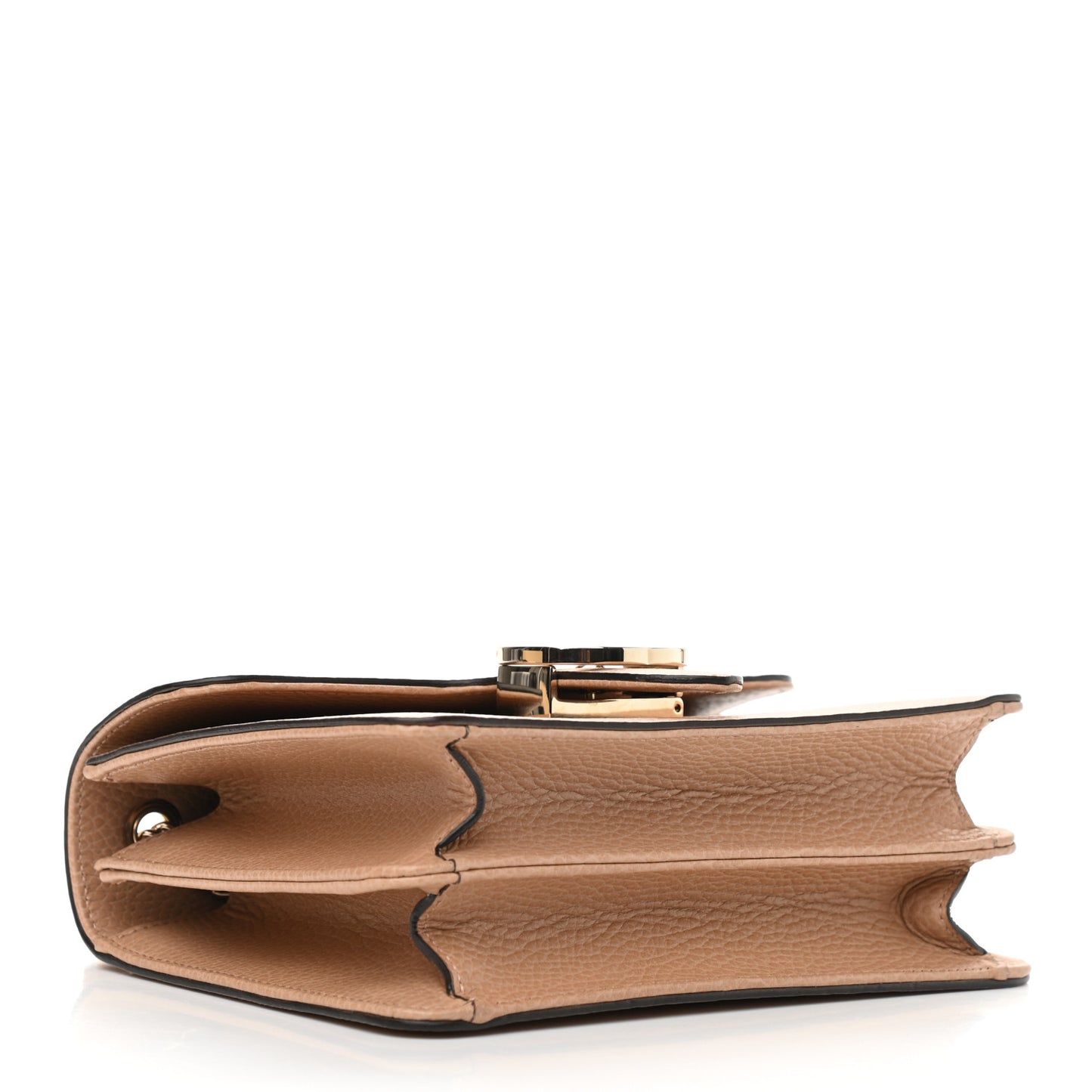 Dollar Calfskin Small Interlocking G Shoulder Bag Camelia