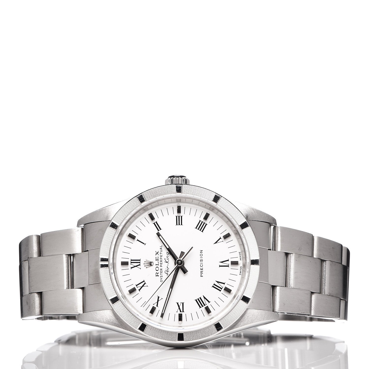 Rolex Stainless Steel 34mm Oyster Perpetual Air-King Precision Watch White Roman 14010M 3 of 7