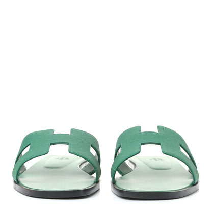 Hermes Epsom Oran Sandals 39 Vert Emeraude 2 of 5