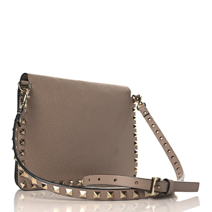 Valentino Garavani Grained Calfskin Small Rockstud Flap Crossbody Bag Poudre 2 of 9